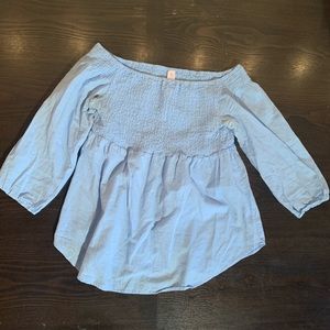 Light blue smocked top